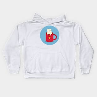 Cat in mug Kids Hoodie